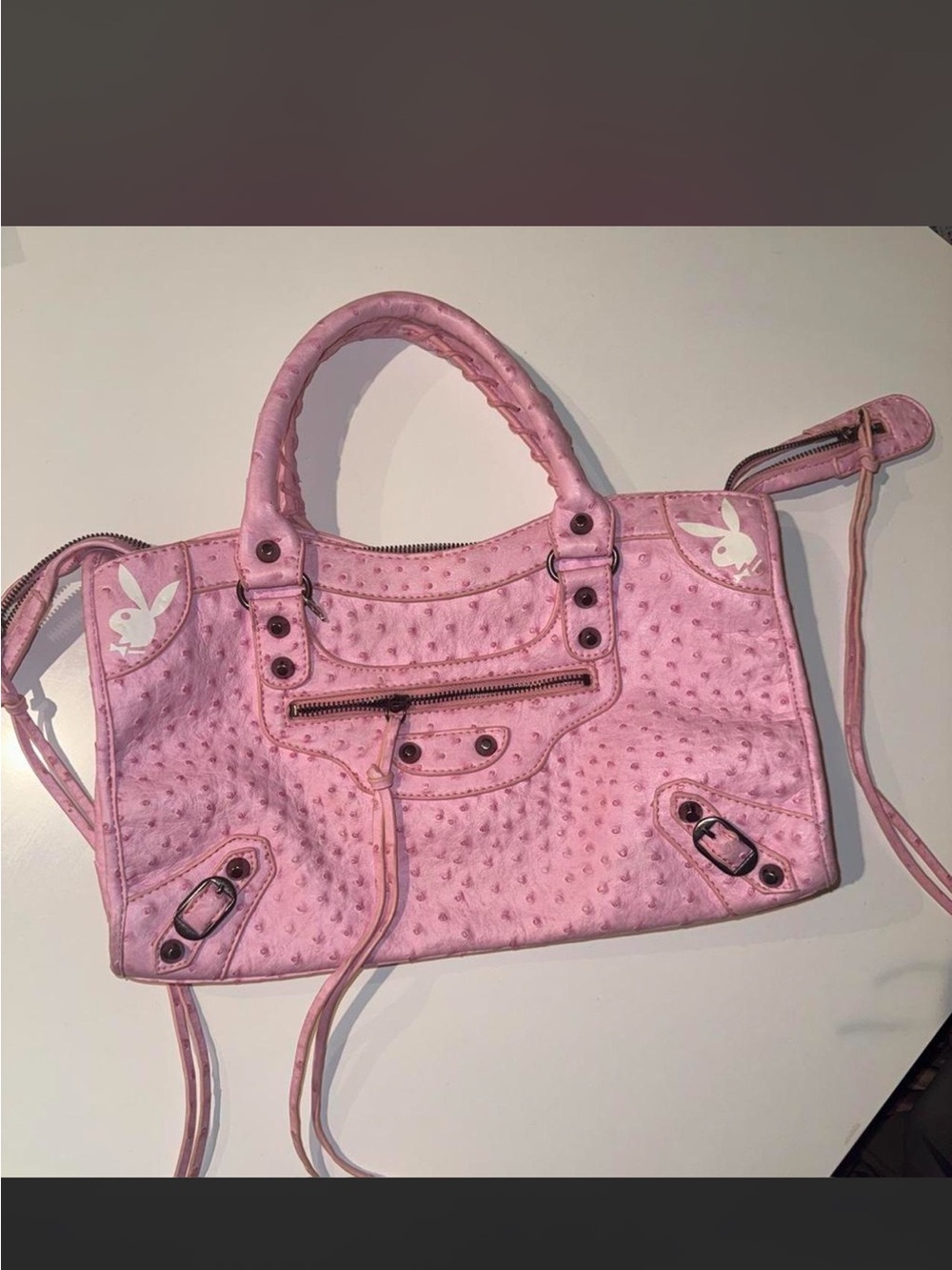 Pink Playboy-Accented Women’s Satchel